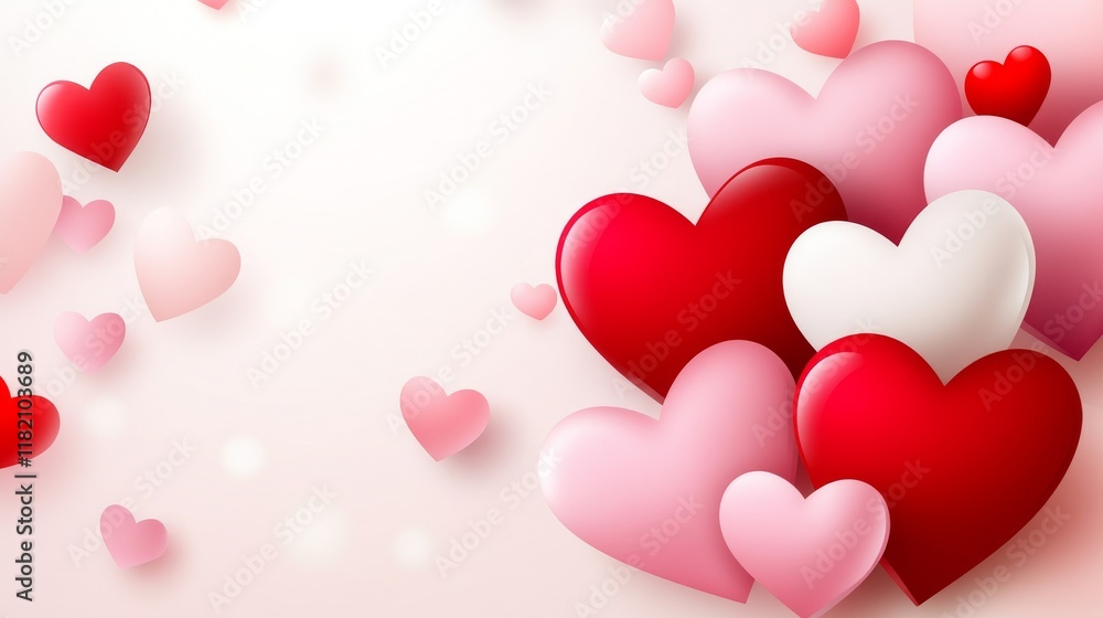 Valentine's design with a combination of pink, red, and white hues, featuring love sparkles and a see-through background Valentine's design with a combination of pink, red, and white hues, featuring love sparkles and a see-through background