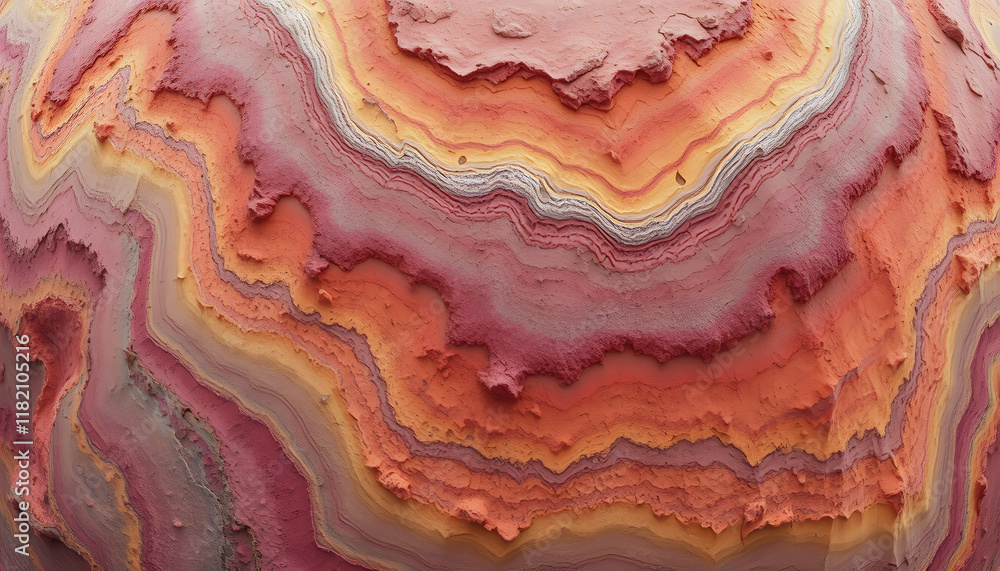 colored texture layers of the earth, hyperrealism, with white tones