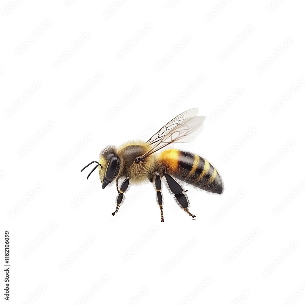 Magnificent Honeybee in Flight: A Close-Up Magnificent Honeybee in Flight: A Close-Up