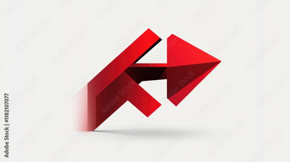 Abstract Red Arrow: Forward Momentum and Progress Abstract Red Arrow: Forward Momentum and Progress