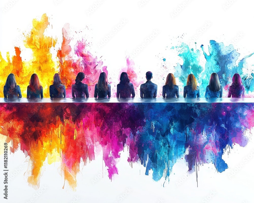 Diverse figures of individuals engaging in a vibrant setting Diverse figures of individuals engaging in a vibrant setting
