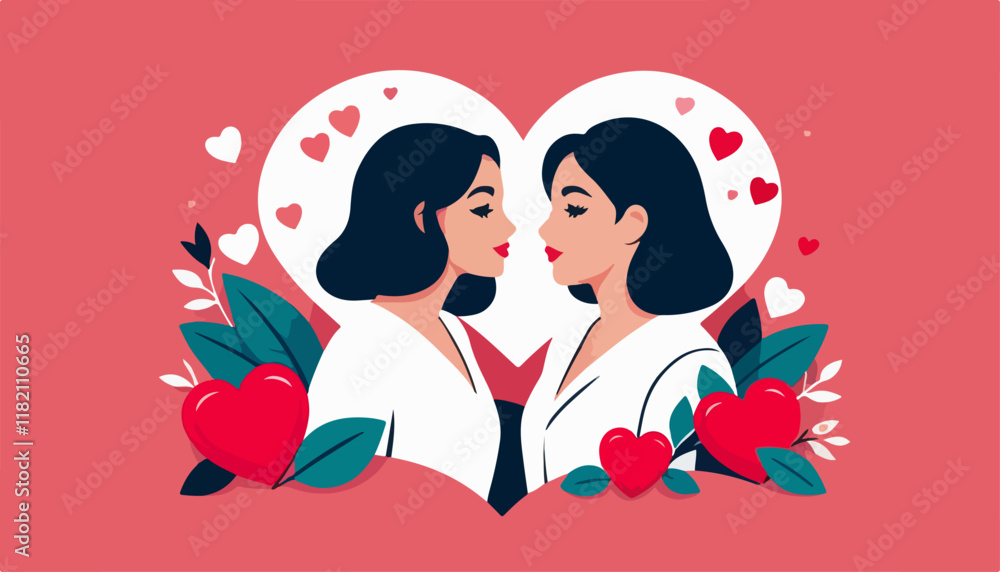 Fototapeta premium Heart-Themed Vector for Valentine’s Celebrations