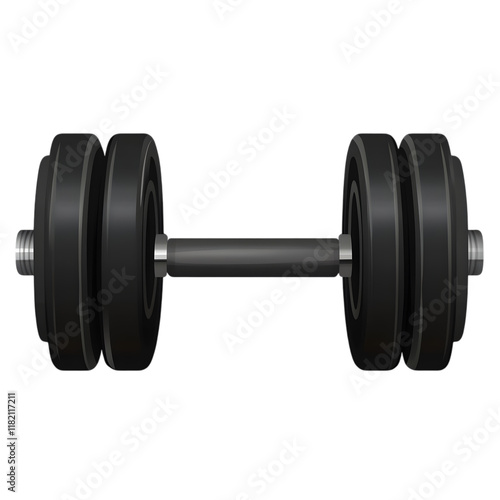 A set of dumbbells with rubberized coating, isolated on transparent background photo