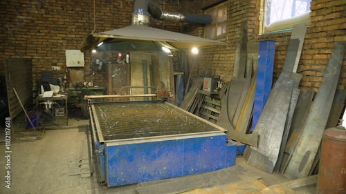 Laser cutting machine in the workshop general plan