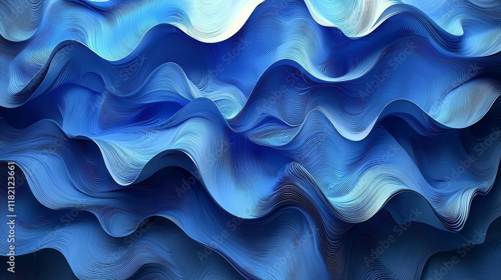 A creative image emerges from wavy elements woven into an abstract background A creative image emerges from wavy elements woven into an abstract background