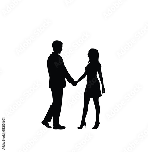 Wallpaper Mural Happy valentine-s day couple proposing silhouette illustration Torontodigital.ca