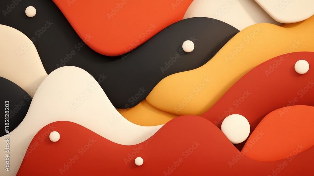Abstract Colorful Waves and Spheres in Modern Geometric Design Abstract Colorful Waves and Spheres in Modern Geometric Design
