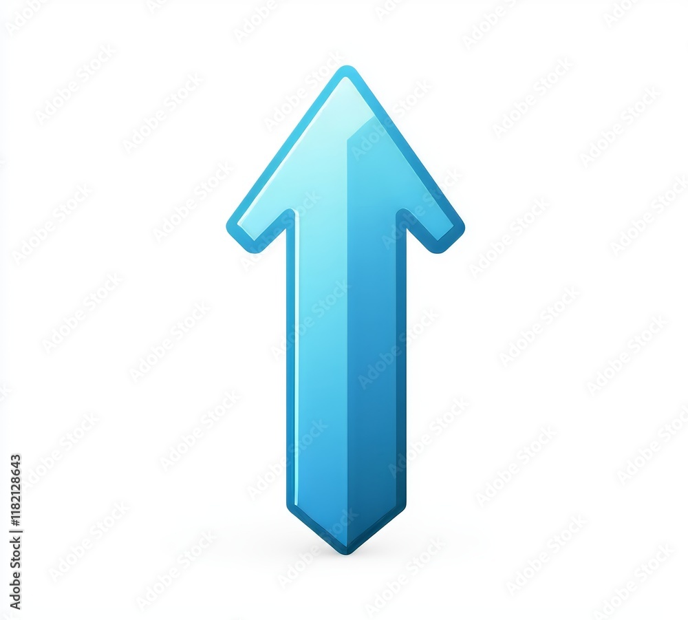 Upward pointing blue arrow icon - Indicating success, economic expansion, and business profitability Upward pointing blue arrow icon - Indicating success, economic expansion, and business profitability