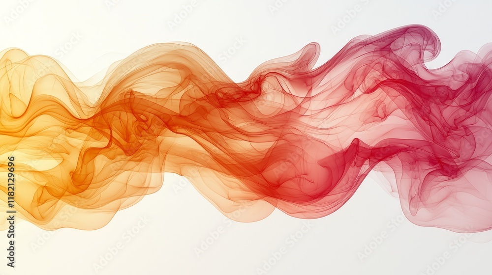 A dynamic vermilion wave with an abstract design, fiery and bold, set against a white background A dynamic vermilion wave with an abstract design, fiery and bold, set against a white background