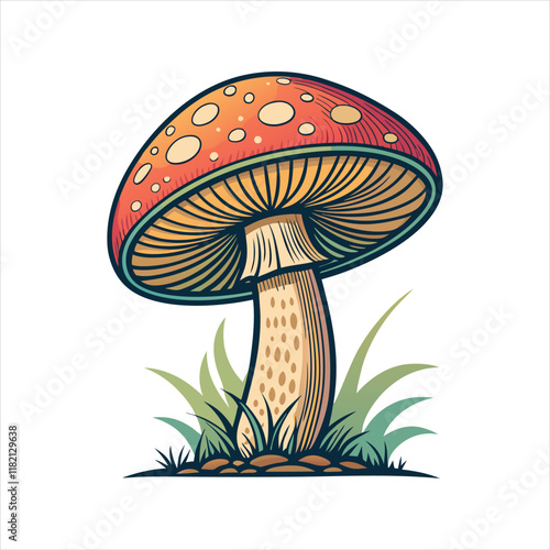 Mushroom icon Vector, Mushroom icon or logo illustration.