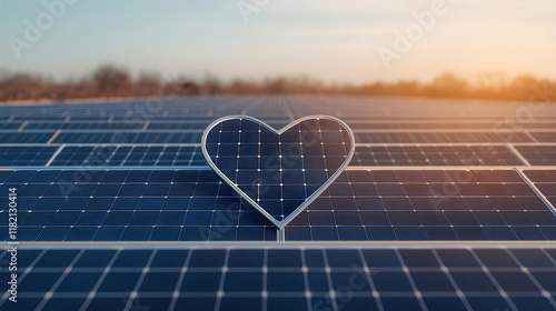 Wallpaper Mural A massive heartshaped solar panel farm glowing under the sun, Valentines sustainability, world engineering, romantic technology Torontodigital.ca