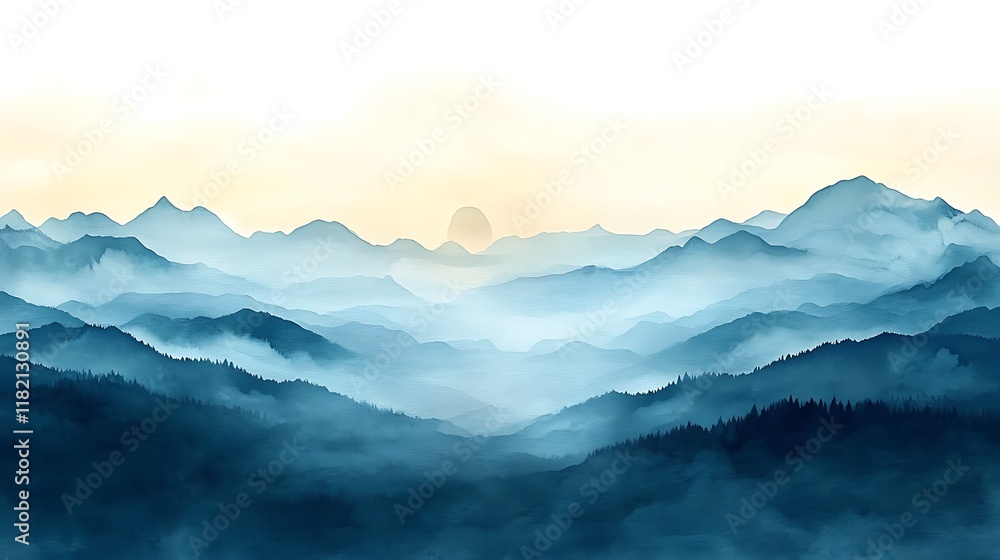 Obraz premium Mountain scenic horizon blue calm view high resolution hd wallpaper