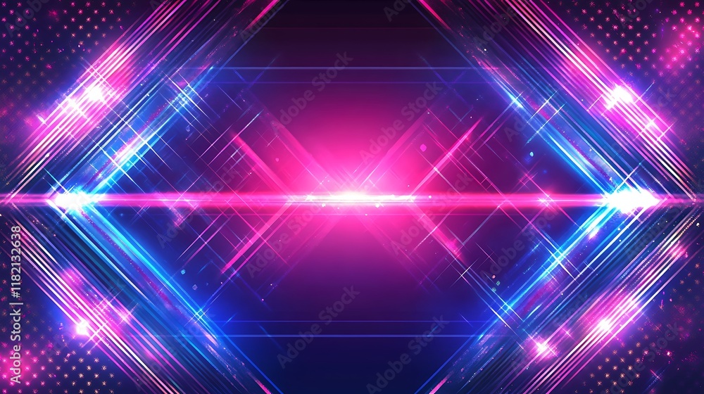 Abstract Neon Lights Geometric Design Background Abstract Neon Lights Geometric Design Background