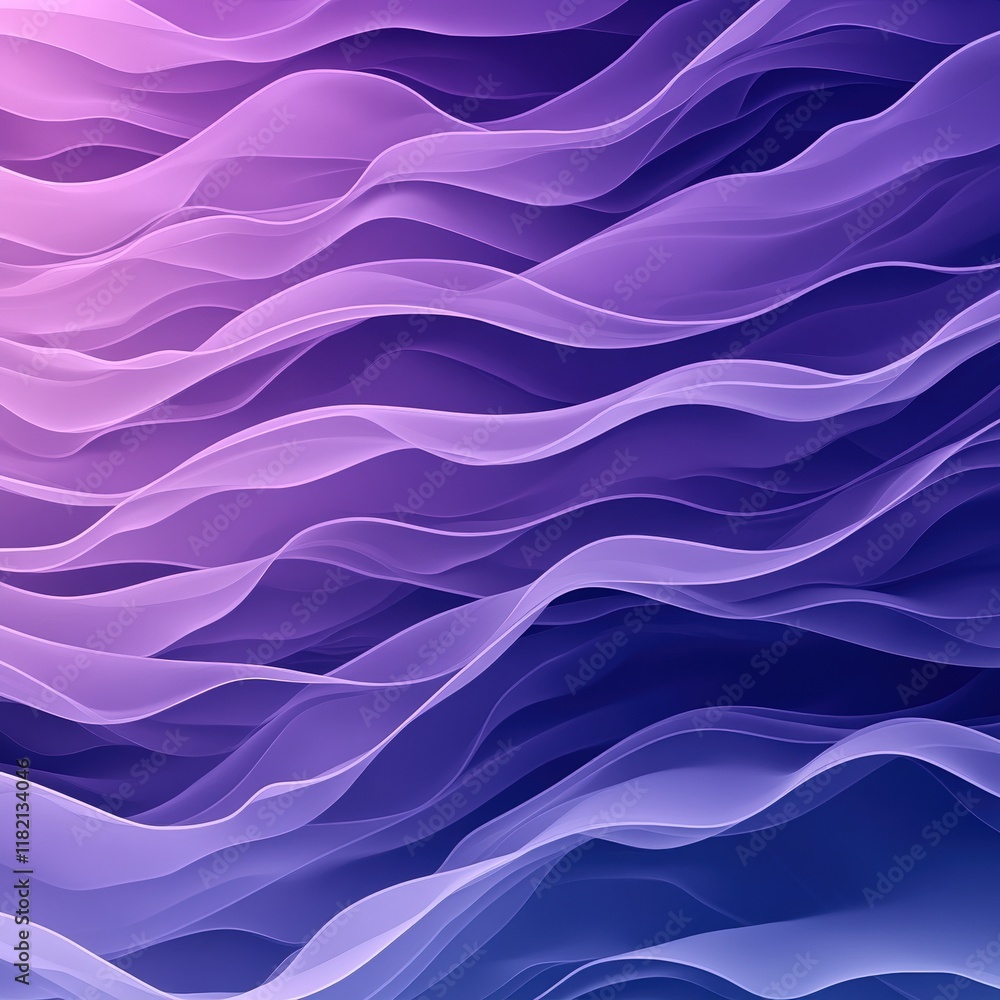 Obraz premium Abstract Waves in Vibrant Purples and Blues: A Stunning Digital Background for Creative Projects and Modern Designs.