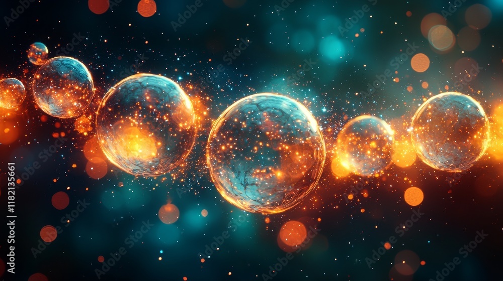 A complex, glowing portrayal of quantum chromodynamics, with quarks and gluons interplaying in a clean area A complex, glowing portrayal of quantum chromodynamics, with quarks and gluons interplaying in a clean area