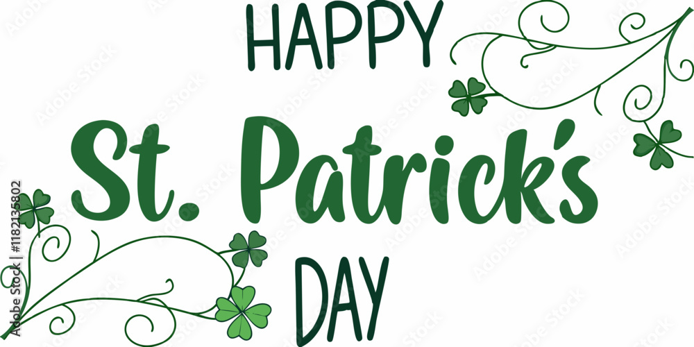Obraz premium Happy St. Patrick's Day, text