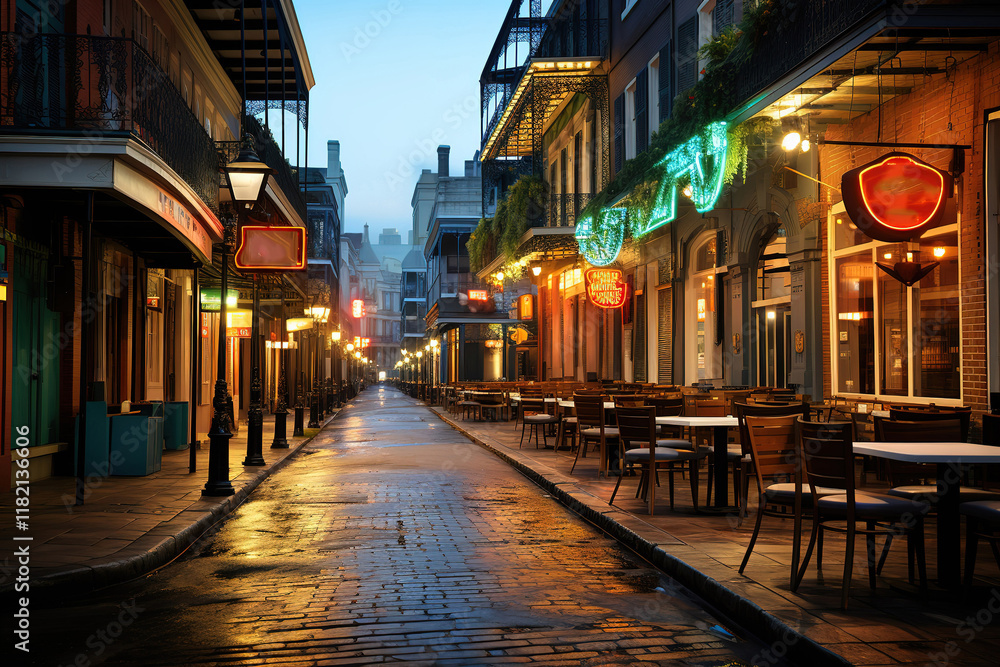 Fototapeta premium Quiet Morning in New Orleans Street