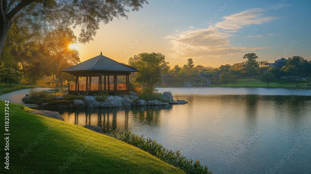 Obraz premium Lakeside retreats offer serenity and scenic views.