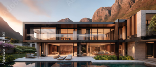  modern luxury mansion featuring an infinity pool overlooking the ocean