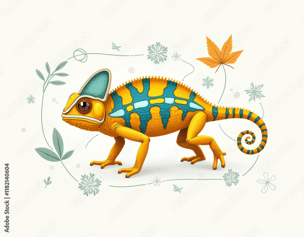 Obraz premium chameleon on white background