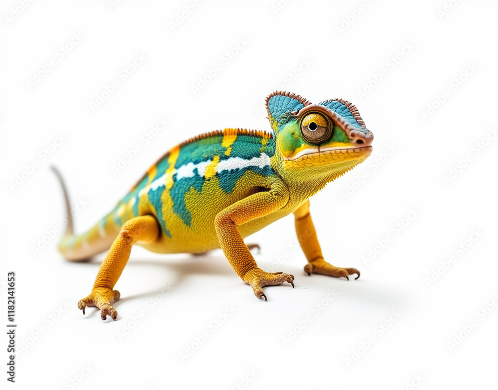 chameleon on white background chameleon on white background