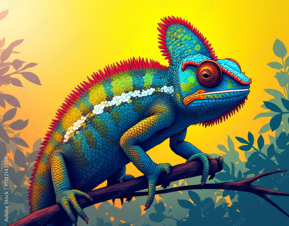 Obraz premium chameleon on a branch