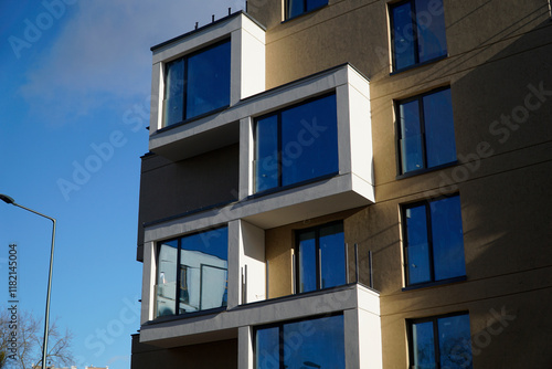 Modern residential building with big windows