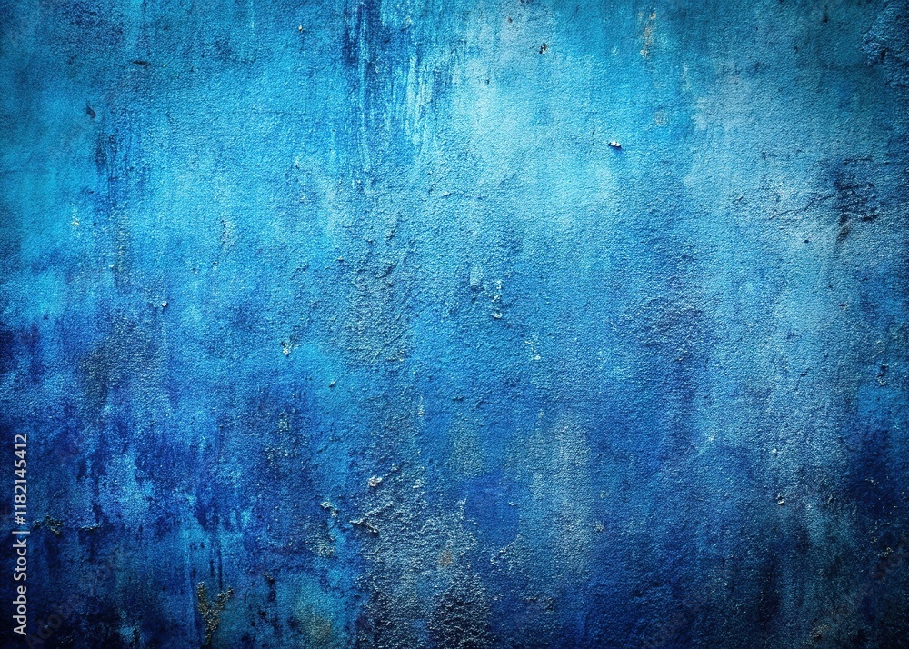 Obraz premium Aged blue textured wall, ready for your message.