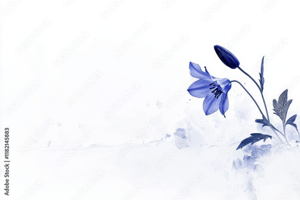 Artistic Portrayal of a Wildflower Bluebell on a Soft Background Artistic Portrayal of a Wildflower Bluebell on a Soft Background