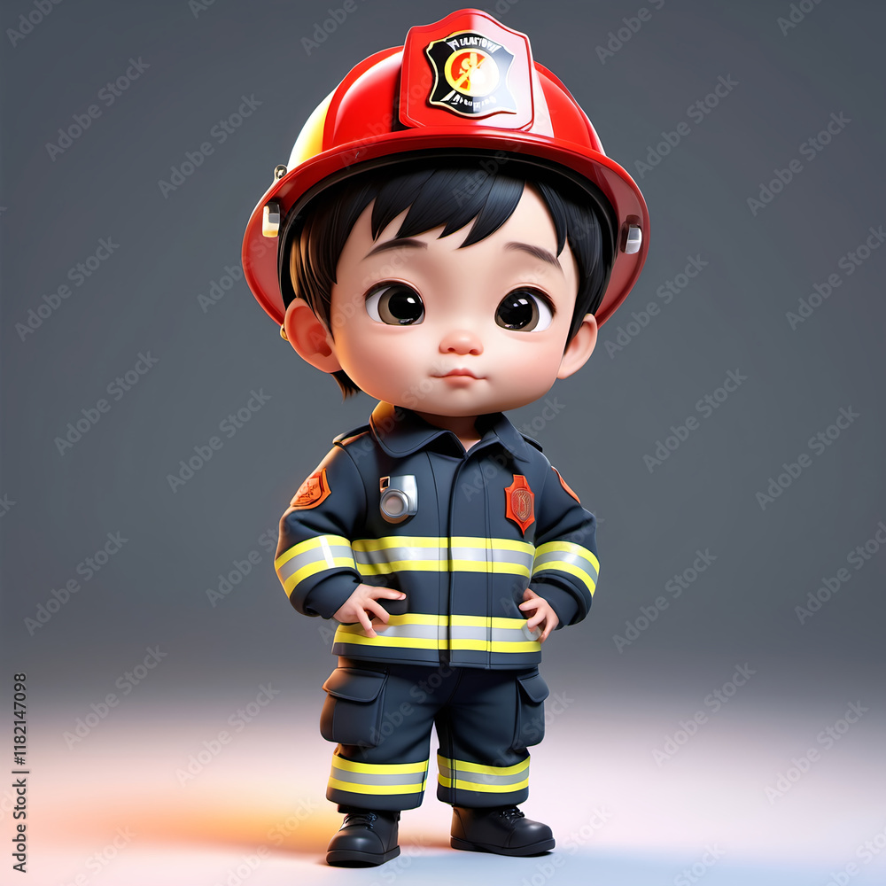 Character baby boy fire fighter, AI generated images Character baby boy fire fighter, AI generated images