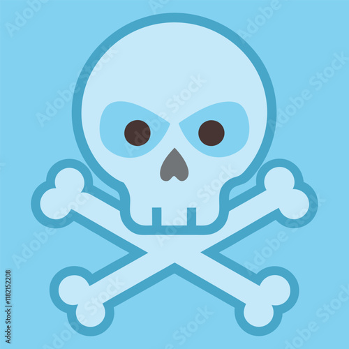 Skull Head With Cross Bone Vector Illustration