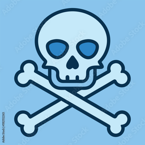 Skull Head With Cross Bone Vector Illustration