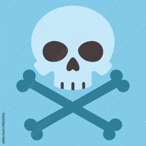 Skull Head With Cross Bone Vector Illustration