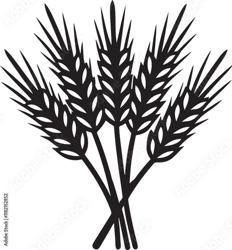 Sheaves of wheat silhouette vector