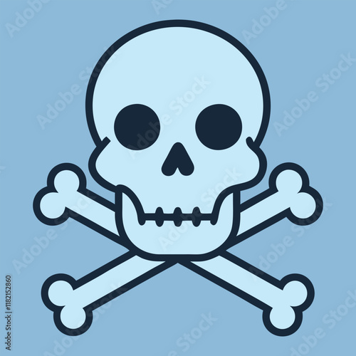 Skull Head With Cross Bone Vector Illustration