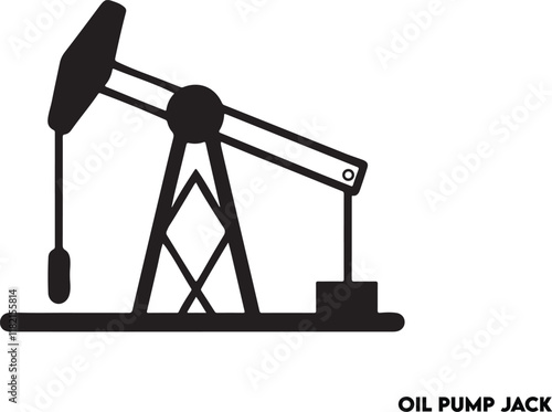 Oil and gas production facilities., oil pump jack, Oil pump jack or petrol pumpjack flat silhouette icon vector isolated on white background