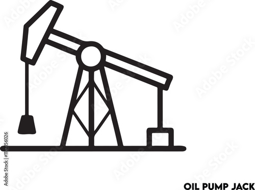 Oil and gas production facilities., oil pump jack, Oil pump jack or petrol pumpjack flat silhouette icon vector isolated on white background