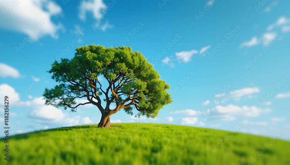 Obraz premium innovative Poster Or Banner Of World Environment Day with low poly tree, angled photoshot, with white tones