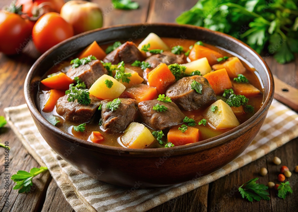 Comfort food at its best: beef stew, a delightful bowl. Comfort food at its best: beef stew, a delightful bowl.