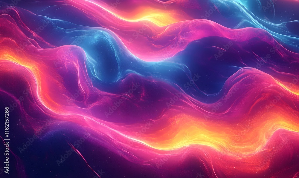 Obraz premium abstract neon liquid with thermal-like streaks and fluid dynamics