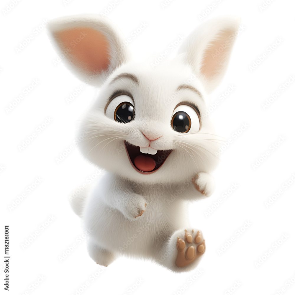 White rabbit on transparent background White rabbit on transparent background