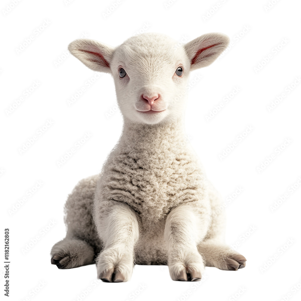Fototapeta premium Adorable Lamb: A Sweet and Innocent Portrait