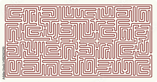 Labyrinth complex design. Maze (Labyrinth) game illustration. Labyrinth (brain game) vector graphic.