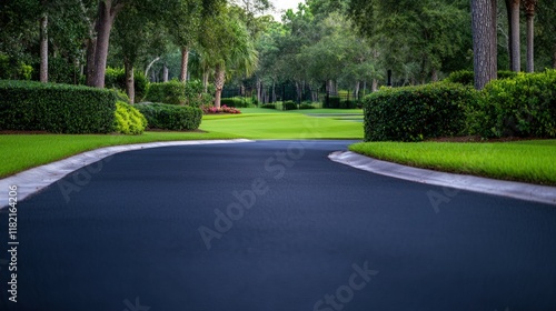 Wallpaper Mural Serene Asphalt Path Winding Through Lush Greenery Torontodigital.ca