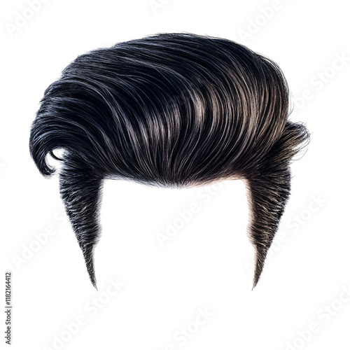 Stylish Mens Hairstyle, Black Hair, Side Swept, Pompadour, Classic, Modern, Texture, Volume, Groomin photo