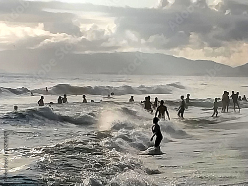 Barra da tijuca sunset photo