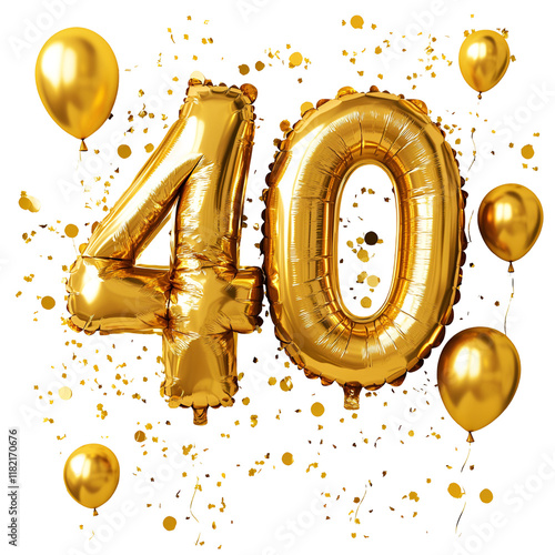 Golden Balloons, Confetti, and Number Forty Celebrate Milestone