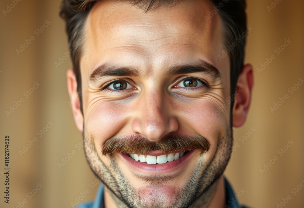 Portrait of a male with a moustache Portrait of a male with a moustache