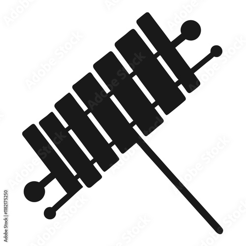 clean vector silhouette of a xylophone 