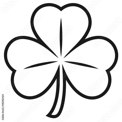 Shamrock outline icon, Irish shamrock leaf logo silhouette, trefoil clipart art design, 
vector illustration